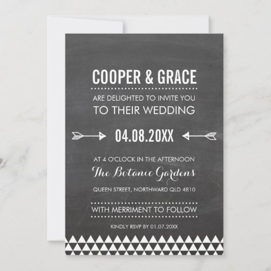 EENVOUDIG TYPE WEDDING geometrische patroonpijl gr Kaart (Voorkant)