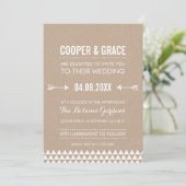 EENVOUDIG TYPE WEDDING geometrische patroonpijlgra Kaart (Staand voorkant)