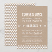 EENVOUDIG TYPE WEDDING geometrische patroonpijlgra Kaart (Voorkant / Achterkant)