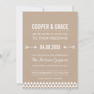 EENVOUDIG TYPE WEDDING geometrische patroonpijlgra Kaart