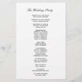 Eenvoudig Typografie Clean Plain Wedding Programme (Achterkant)