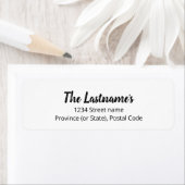 Eenvoudig Typografie Familienaam Adres Etiket (Insitu)