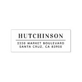 Eenvoudig Typografie Familienaam Retouradres Rubberstempel (Afrduk)