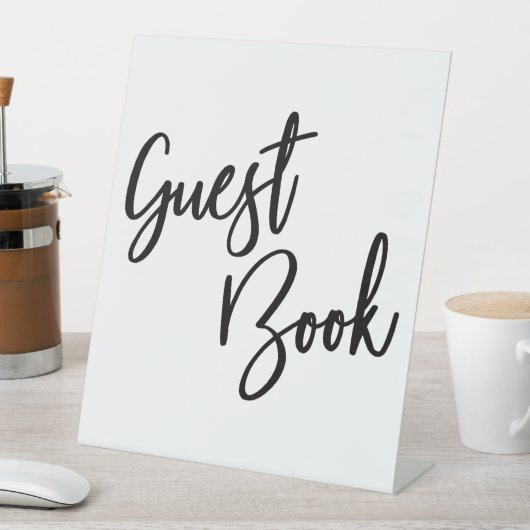 Eenvoudig Typografie Zwart-witboek Reclamebord Met Voetstuk (Insitu)