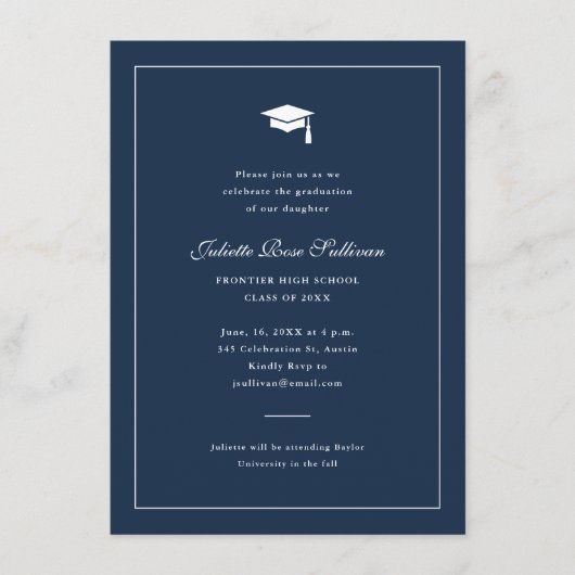 Eenvoudig typografisch Afstuderen Informatiekaartje (Voorkant)