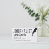 Eenvoudig Typografisch Visitekaartje voor journali (Staand voorkant)