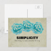 Eenvoudig Typografische Citaat met Blauwgroen Roze Briefkaart (Voorkant / Achterkant)