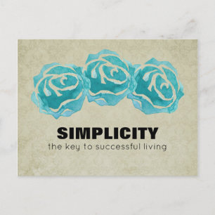 Eenvoudig Typografische Citaat met Blauwgroen Roze Briefkaart