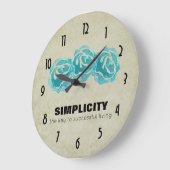 Eenvoudig Typografische Citaat met Blauwgroen Roze Grote Klok (Hoek)