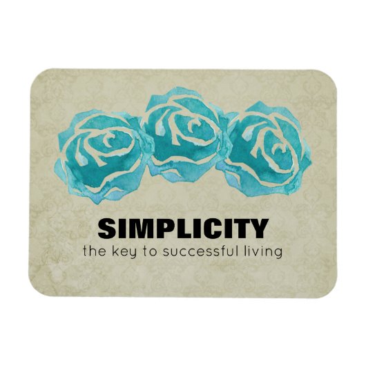 Eenvoudig Typografische Citaat met Blauwgroen Roze Magneet (Horizontaal)