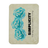 Eenvoudig Typografische Citaat met Blauwgroen Roze Magneet (Verticaal)