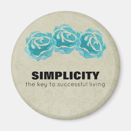 Eenvoudig Typografische Citaat met Blauwgroen Roze Magneet (Voorkant)