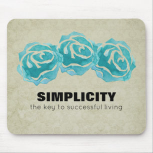 Eenvoudig Typografische Citaat met Blauwgroen Roze Muismat