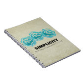 Eenvoudig Typografische Citaat met Blauwgroen Roze Notitieboek (Rechterzijde)