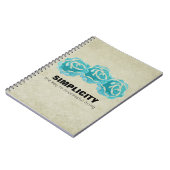 Eenvoudig Typografische Citaat met Blauwgroen Roze Notitieboek (Linkerzijde)