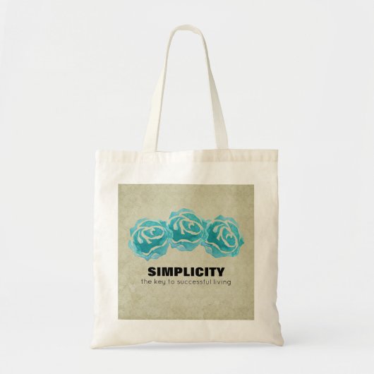 Eenvoudig Typografische Citaat met Blauwgroen Roze Tote Bag (Voorkant)