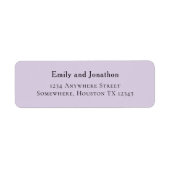 Eenvoudig Typografische Lila Adres van de Terugkee Etiket (Voorkant)