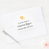 Eenvoudig Uit de Bibliotheek van Boekplaat, Gele L Ronde Sticker (Envelop)