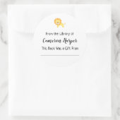 Eenvoudig Uit de Bibliotheek van Boekplaat, Gele L Ronde Sticker (Tas)