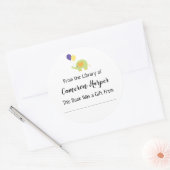 Eenvoudig Uit de Bibliotheek van Boekplaat met Oli Ronde Sticker (Envelop)