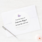 Eenvoudig Uit de Bibliotheek van Boekplaat, Paarse Ronde Sticker (Envelop)