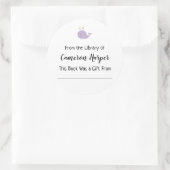 Eenvoudig Uit de Bibliotheek van Boekplaat, Paarse Ronde Sticker (Tas)