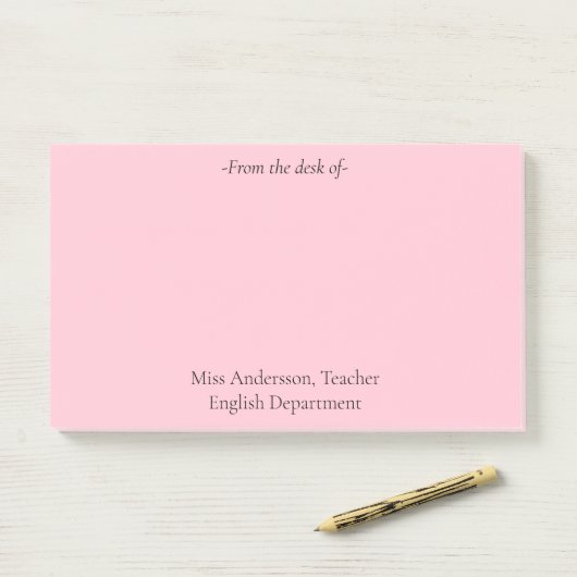 Eenvoudig uit de bureau van de leraar post-it® notes (Op bureau)