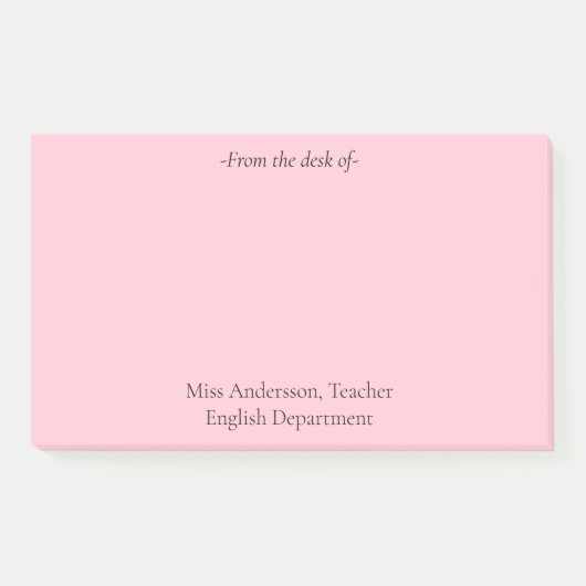 Eenvoudig uit de bureau van de leraar post-it® notes (Voorkant)