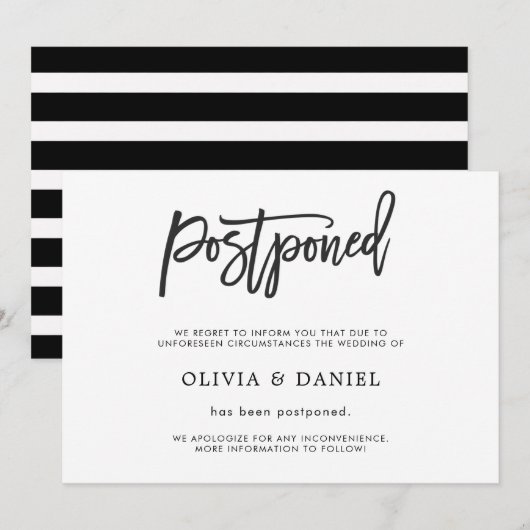 Eenvoudig uitgestelde aankondiging huwelijk (Voorkant / Achterkant)