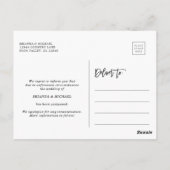 Eenvoudig uitgestelde aankondiging huwelijk briefkaart (Achterkant)