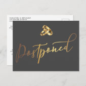 Eenvoudig uitgestelde bruiloft briefkaart (Voorkant / Achterkant)