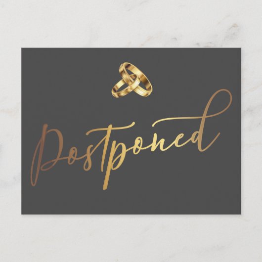 Eenvoudig uitgestelde bruiloft briefkaart (Voorkant)