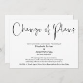 Eenvoudig uitgestelde bruiloft-wijziging van plann kaart (Voorkant / Achterkant)