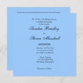 Eenvoudig uitnodigen voor een blauwe bruiloft kaart (Voorkant / Achterkant)