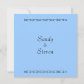 Eenvoudig uitnodigen voor een blauwe bruiloft kaart (Achterkant)
