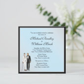 Eenvoudig uitnodigen voor een blauwe wedstrijd kaart (Staand voorkant)