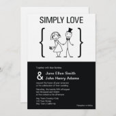 Eenvoudig uitnodigen voor liefdesweddenschappen kaart (Voorkant / Achterkant)