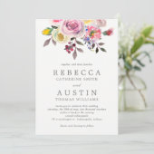 Eenvoudig  uitnodiging voor het huwelijk van Flora (Staand voorkant)