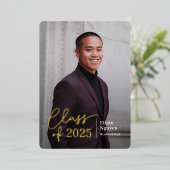 Eenvoudig uitnodigingen tot Afstuderen voor Folie  (Staand Voorkant)