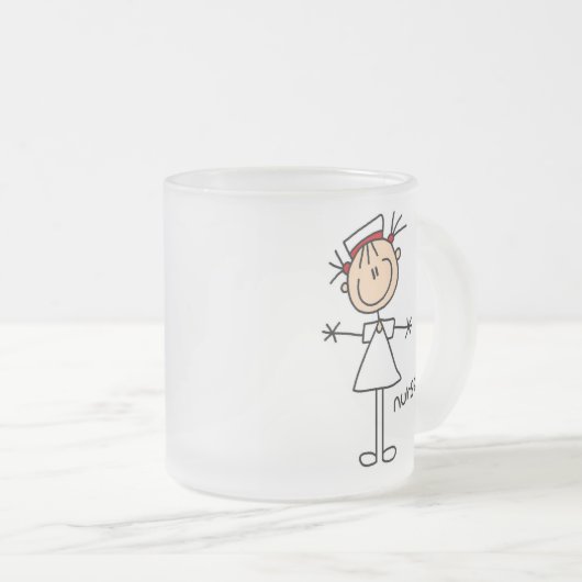 Eenvoudig uitsteken figuur verpleegt-shirts en cad matglas koffiemok (Voorkant rechts)