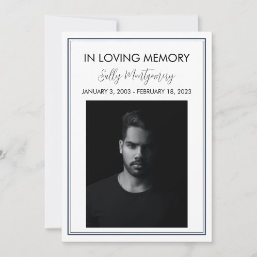 Eenvoudig uitvaartprogramma aan de grens kaart (Voorkant)