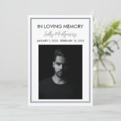 Eenvoudig uitvaartprogramma aan de grens kaart (Staand voorkant)