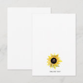 Eenvoudig ultrasone zonnebloempitten Baby shower Bedankkaart (Voorkant / Achterkant)