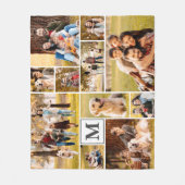 Eenvoudig uniek 11 fotocollage-monogram voor uw kl fleece deken (Voorkant)