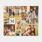 Eenvoudig uniek 11 fotocollage-monogram voor uw kl fleece deken (Voorkant (Horizontaal))