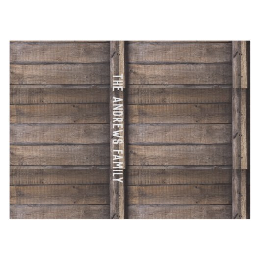 Eenvoudig uniek Rustig Hout Monogram Tafelkleed (Voorkant (Horizontaal))