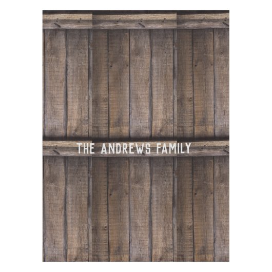 Eenvoudig uniek Rustig Hout Monogram Tafelkleed (Voorkant)