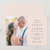 Eenvoudig United Photo Wedding Invitation SUN Bedankkaart (Voorkant / Achterkant)