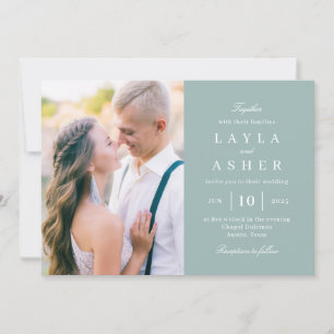 Eenvoudig United Photo Wedding Invitation SUN Bedankkaart