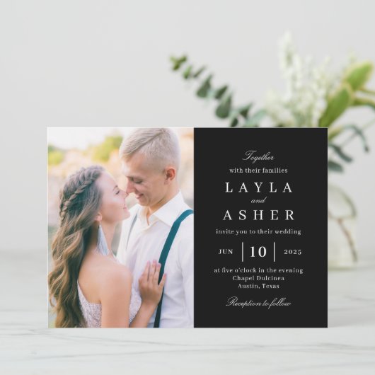 Eenvoudig United Photo Wedding Invitation SUN Kaart (Staand voorkant)